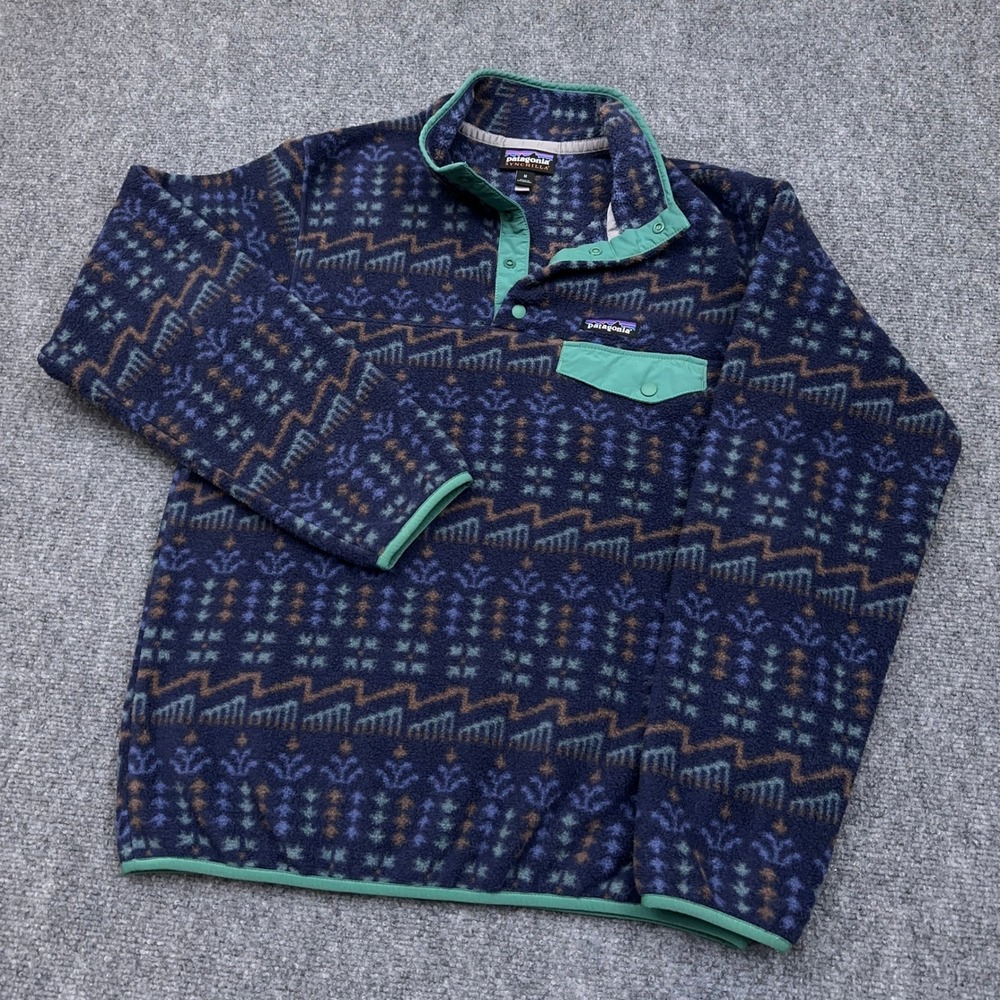 Patagonia Lightweight Synchilla Snap-T Pullover Women's M Wild Roots New Navy